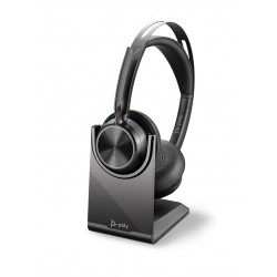 Poly VOYAGER FOCUS 2-M WITH CHARGE STAND [213727-01] - Bluetooth гарнитура, stereo, с зарядной поставкой,  USB-A (Plantronics)